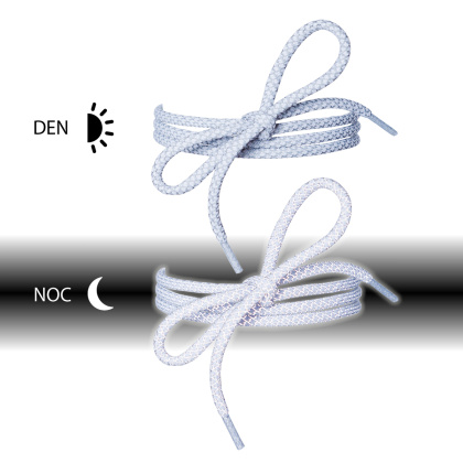 Reflexné okrúhle šnúrky - biele